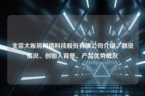 北京大账房网络科技股份有限公司介绍、融资情况、创始人背景、产品优势概况