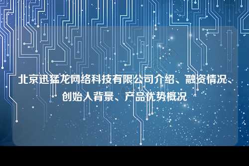 北京迅猛龙网络科技有限公司介绍、融资情况、创始人背景、产品优势概况