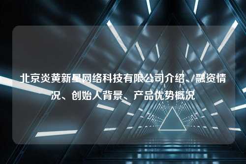 北京炎黄新星网络科技有限公司介绍、融资情况、创始人背景、产品优势概况