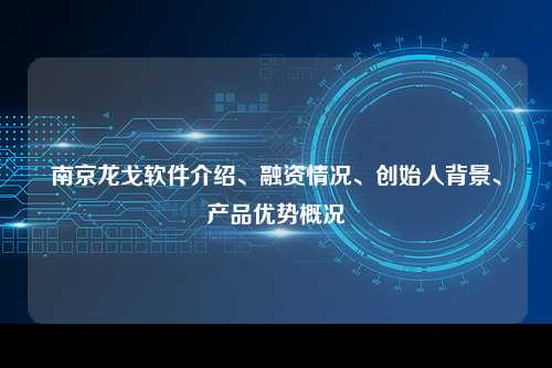 南京龙戈软件介绍、融资情况、创始人背景、产品优势概况